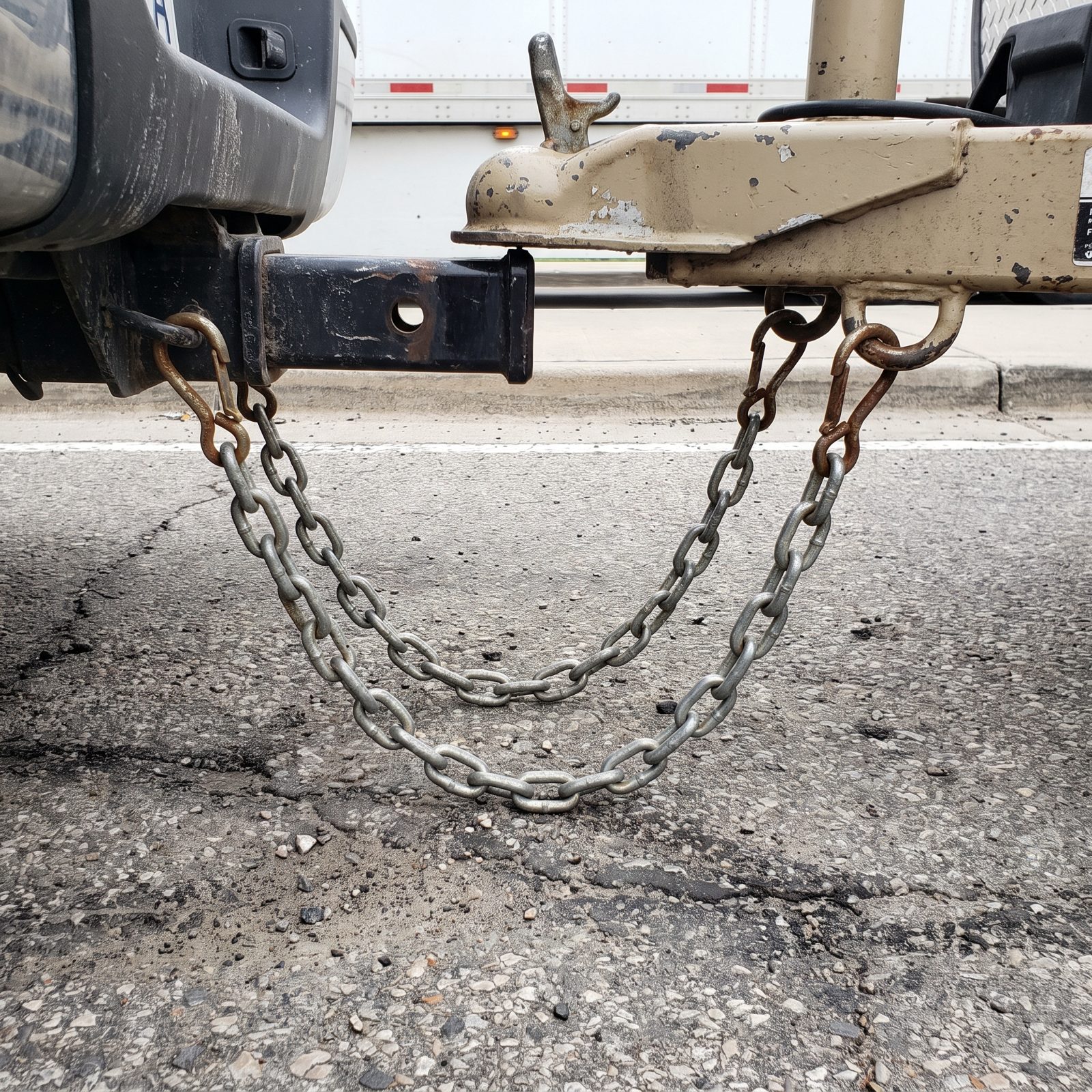 Running Safety Chains Straight Instead of Crossed