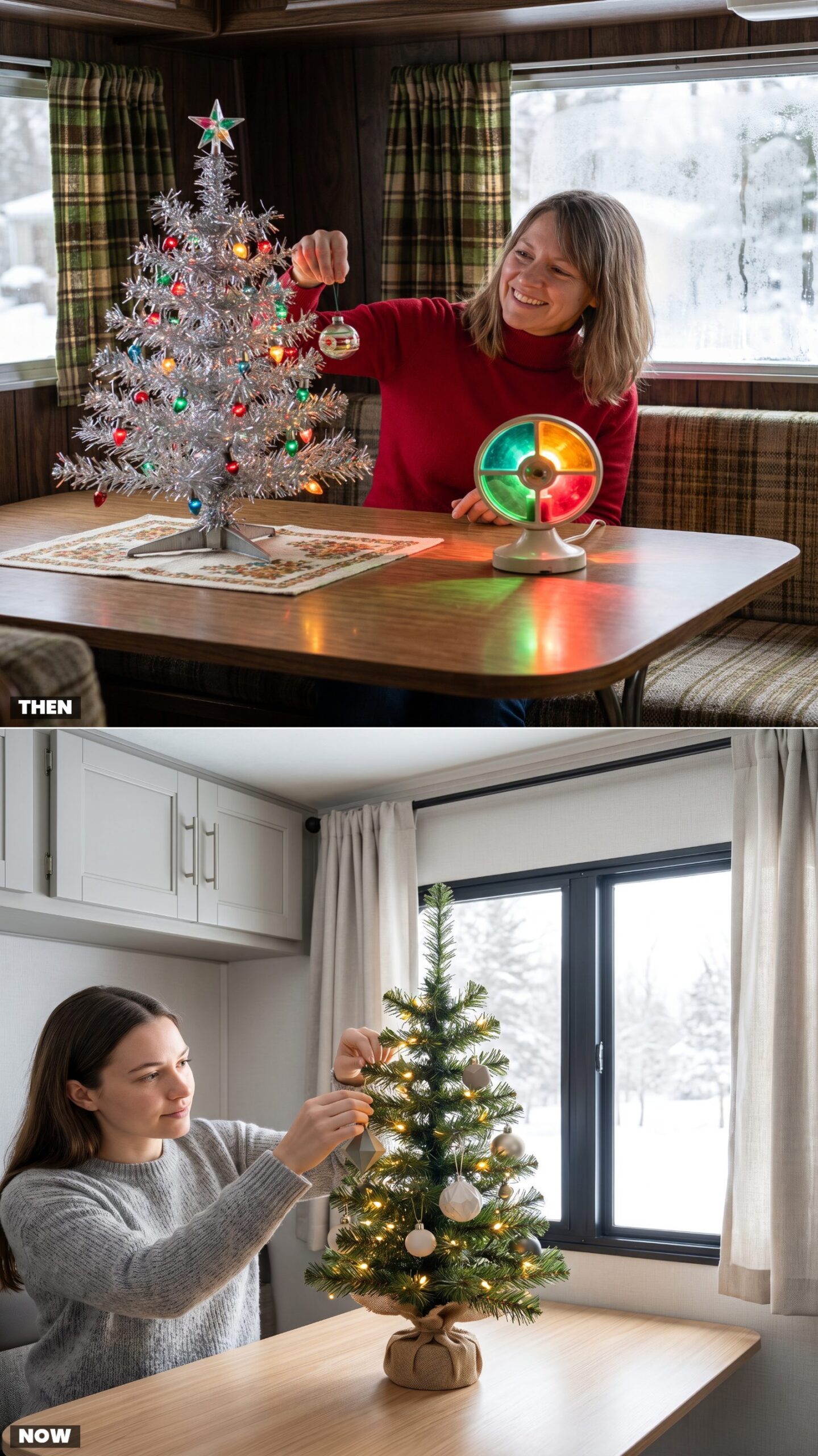RV Christmas Trees: Tabletop Tinsel Trees vs. Slim Collapsible Designs