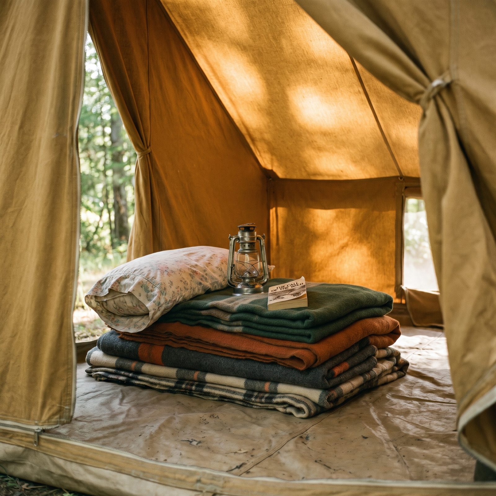 Scratchy Wool Blankets Piled Where a Sleeping Pad Should Be