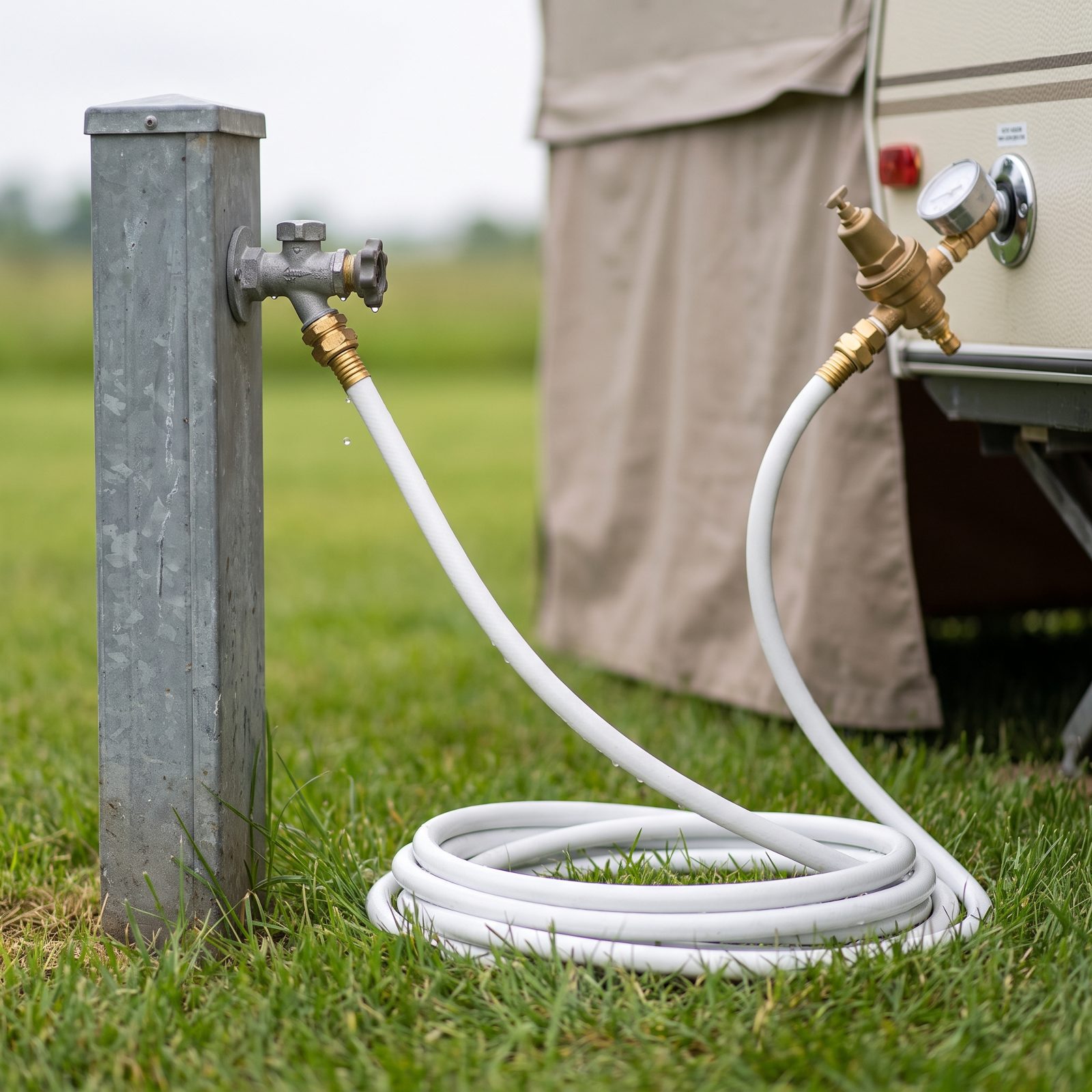 Screwing the Pressure Regulator Onto the RV Instead of the Spigot