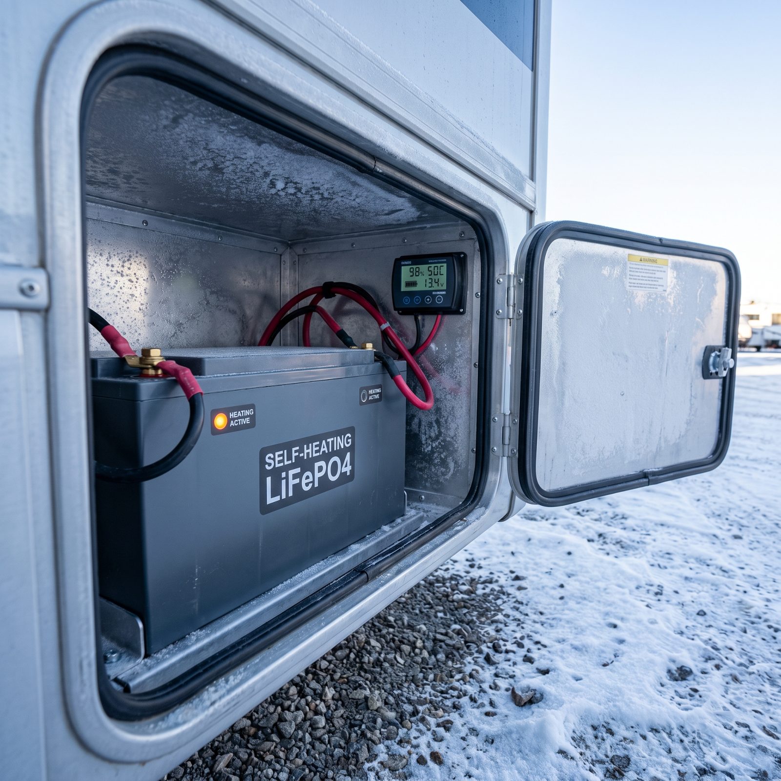 A Self-Heating Lithium Battery for Freezing Conditions