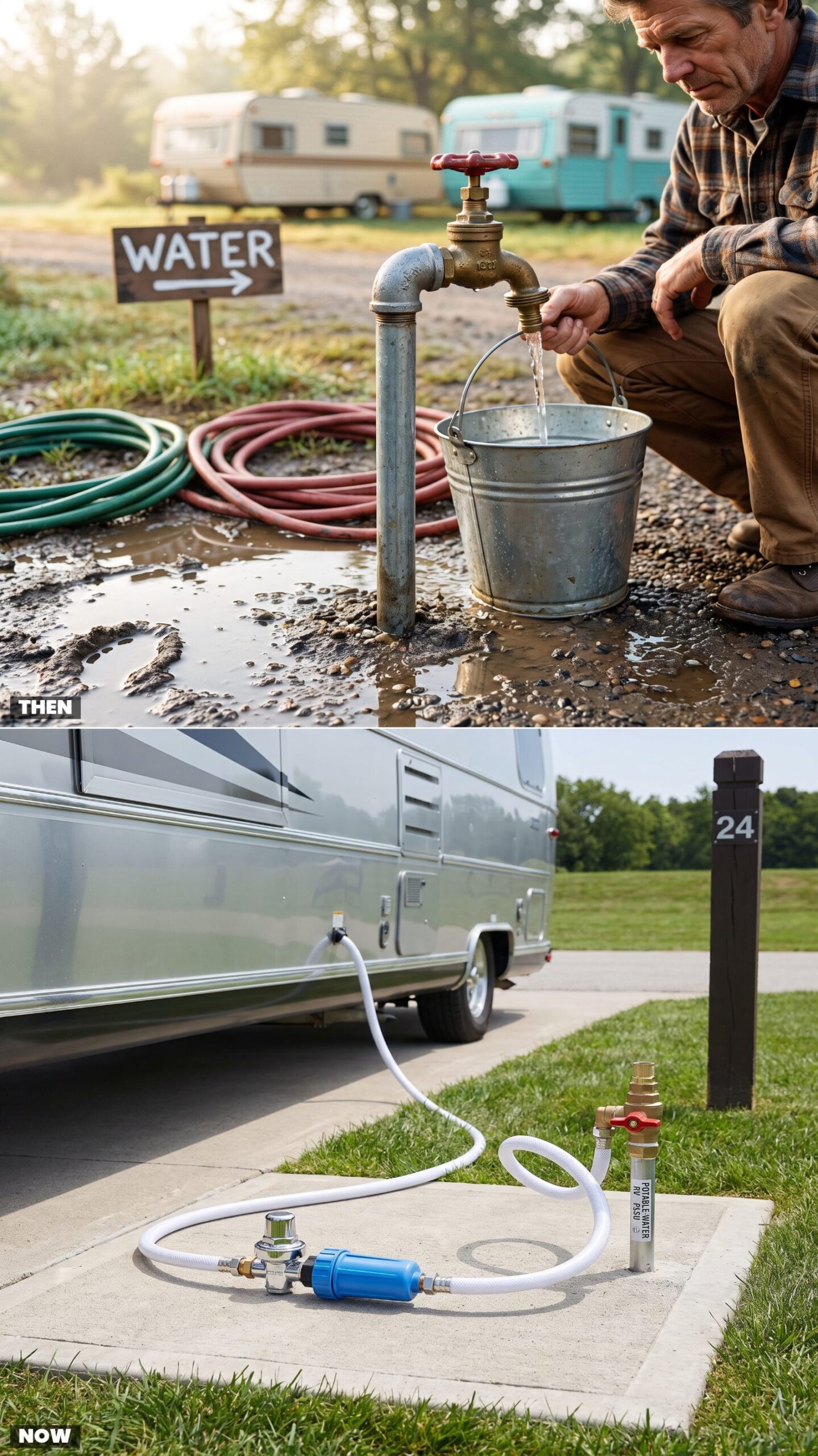 The Shared Water Spigot vs. Today's Full-Hookup Water Connection