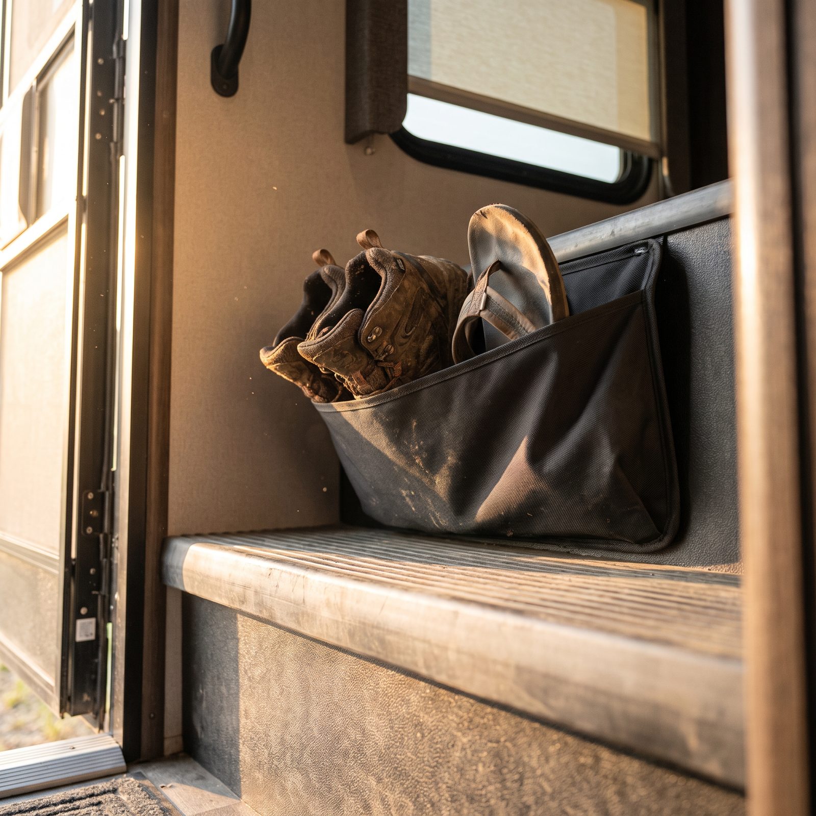 A Shoe Pocket Mounted on the Entry-Step Riser