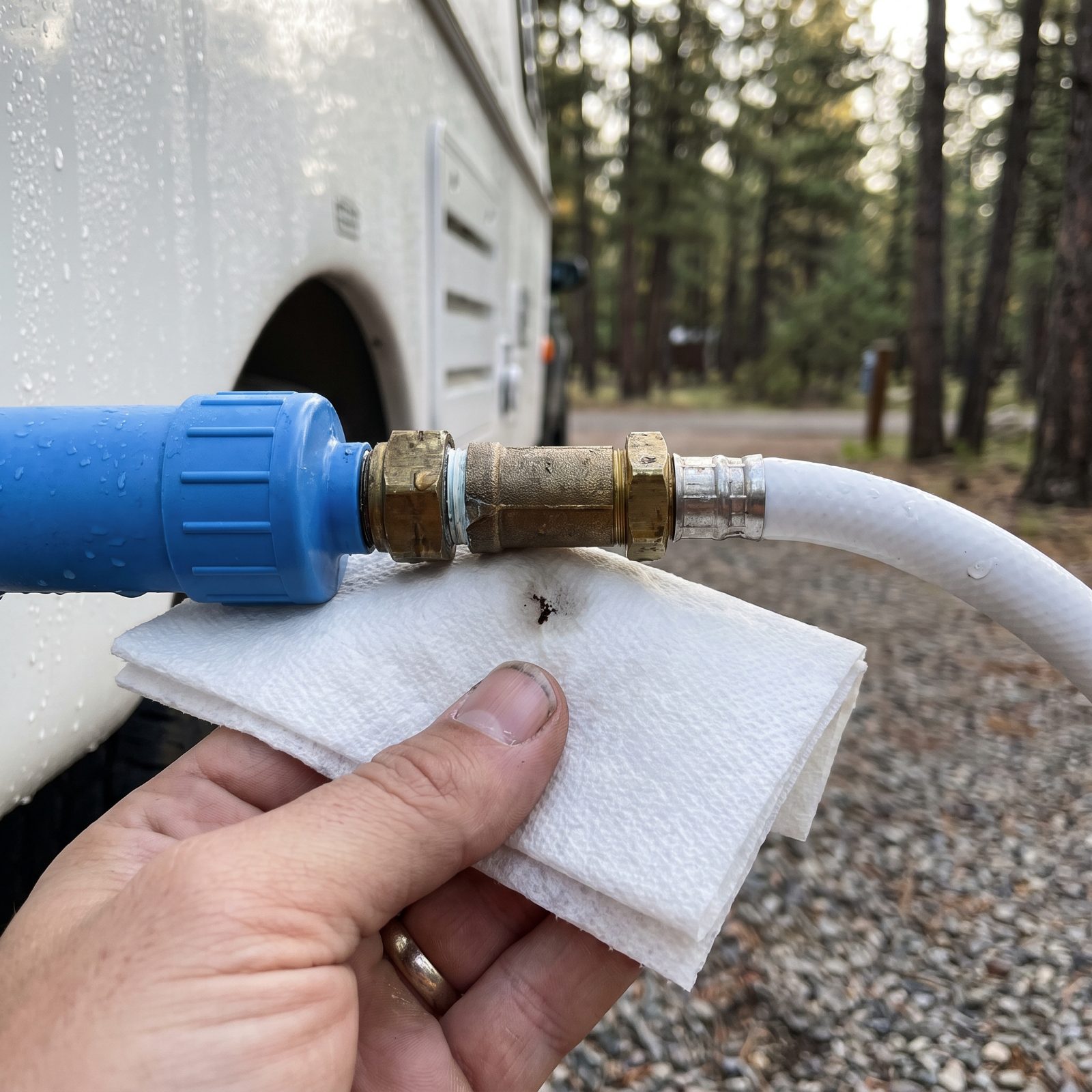 Slide a Dry Paper Towel Under Fresh-Water Joints to Expose Tiny Leaks