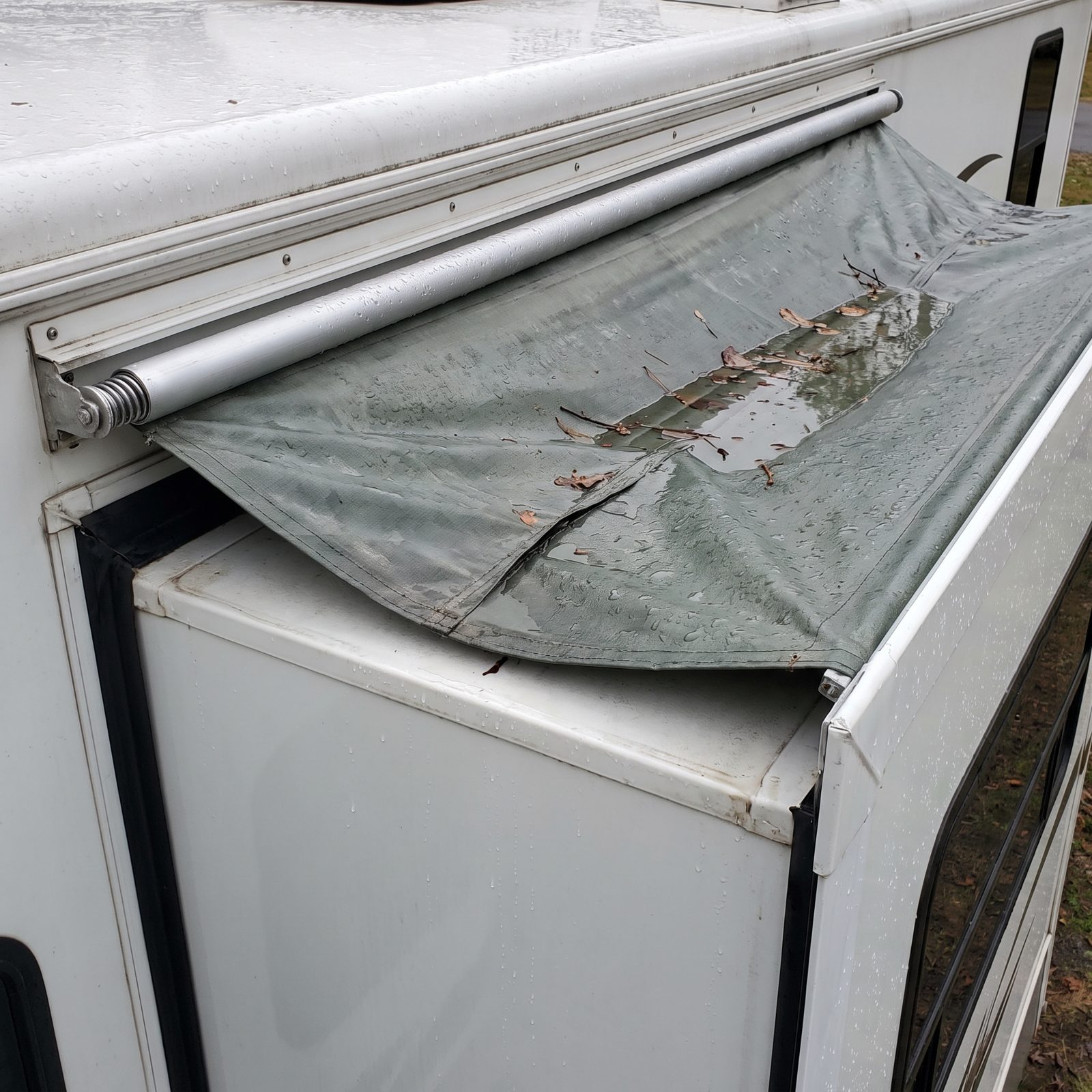 Slide-Topper Awnings That Turn Into Water Traps, Leaf Bins, and Wind Sails
