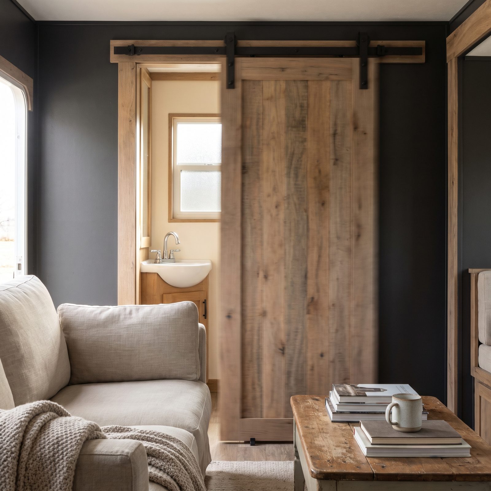 The Sliding Barn Door Bathroom That Rattles Over Every Bump