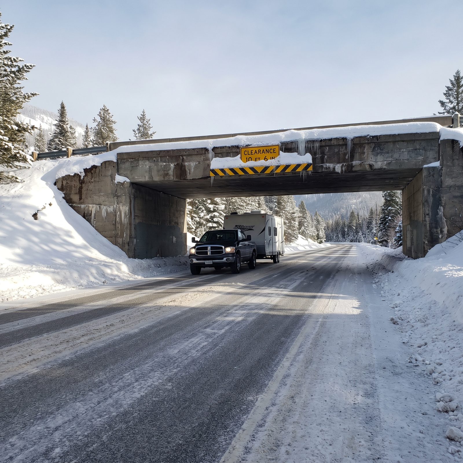 Snowpack Beneath Low Bridges That Eats Your Clearance
