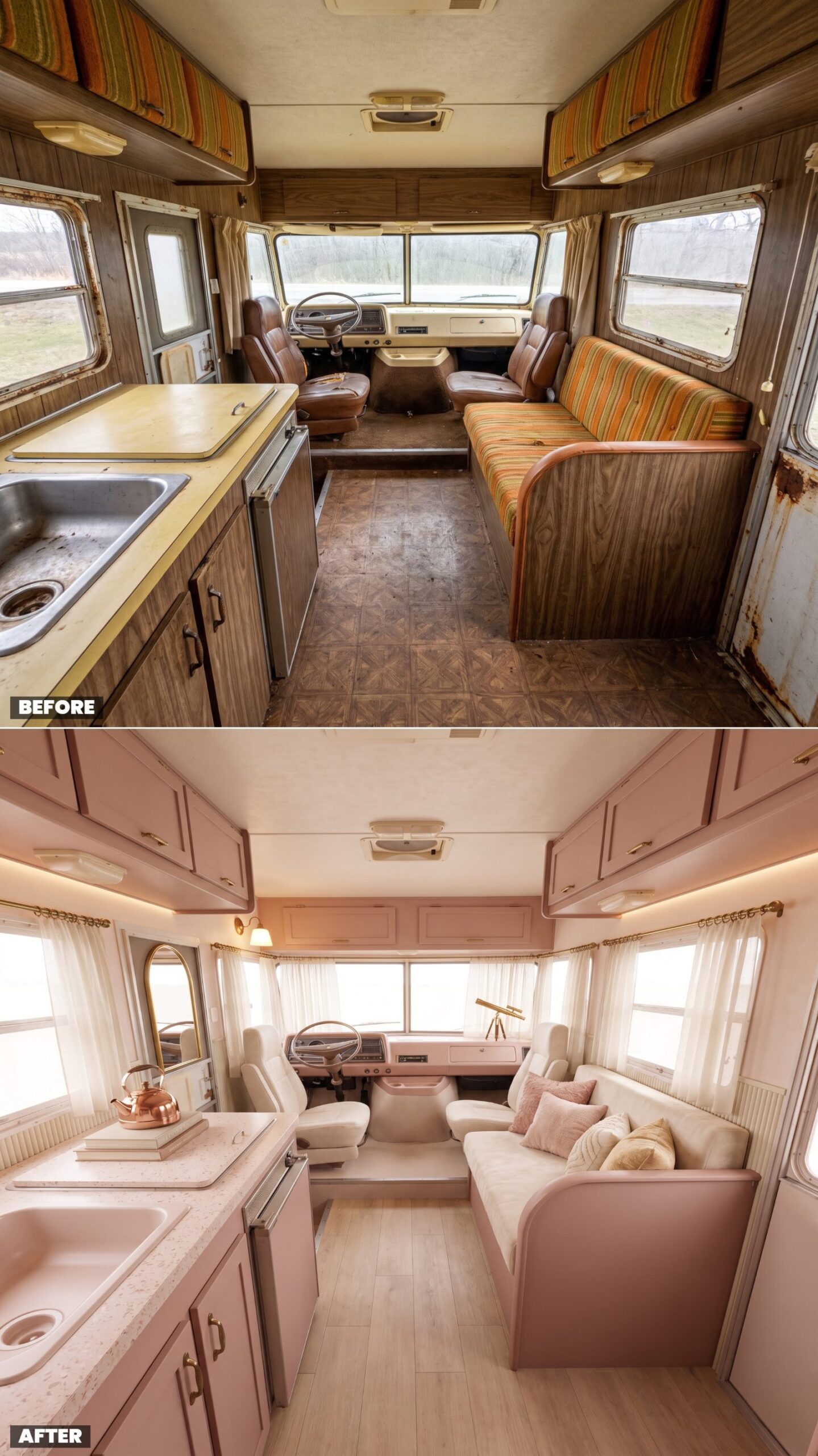 Soft Blush Boudoir Camper for the Romantic Road Trip