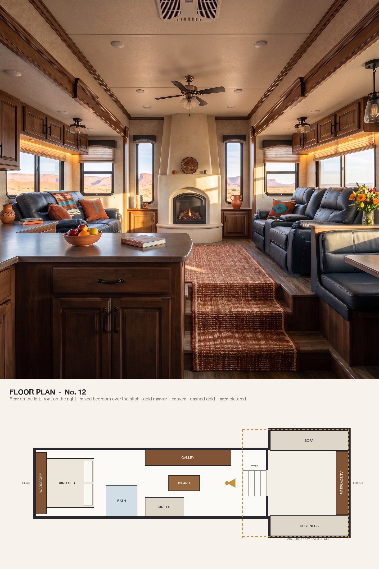 Southwestern Rust and Turquoise in a Front Living Room