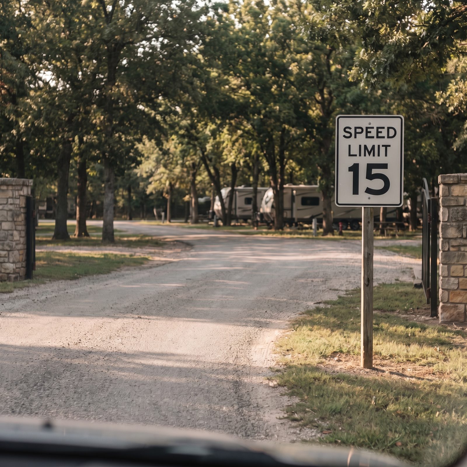 Speed-Limit Signs Appear Before the First Campsite