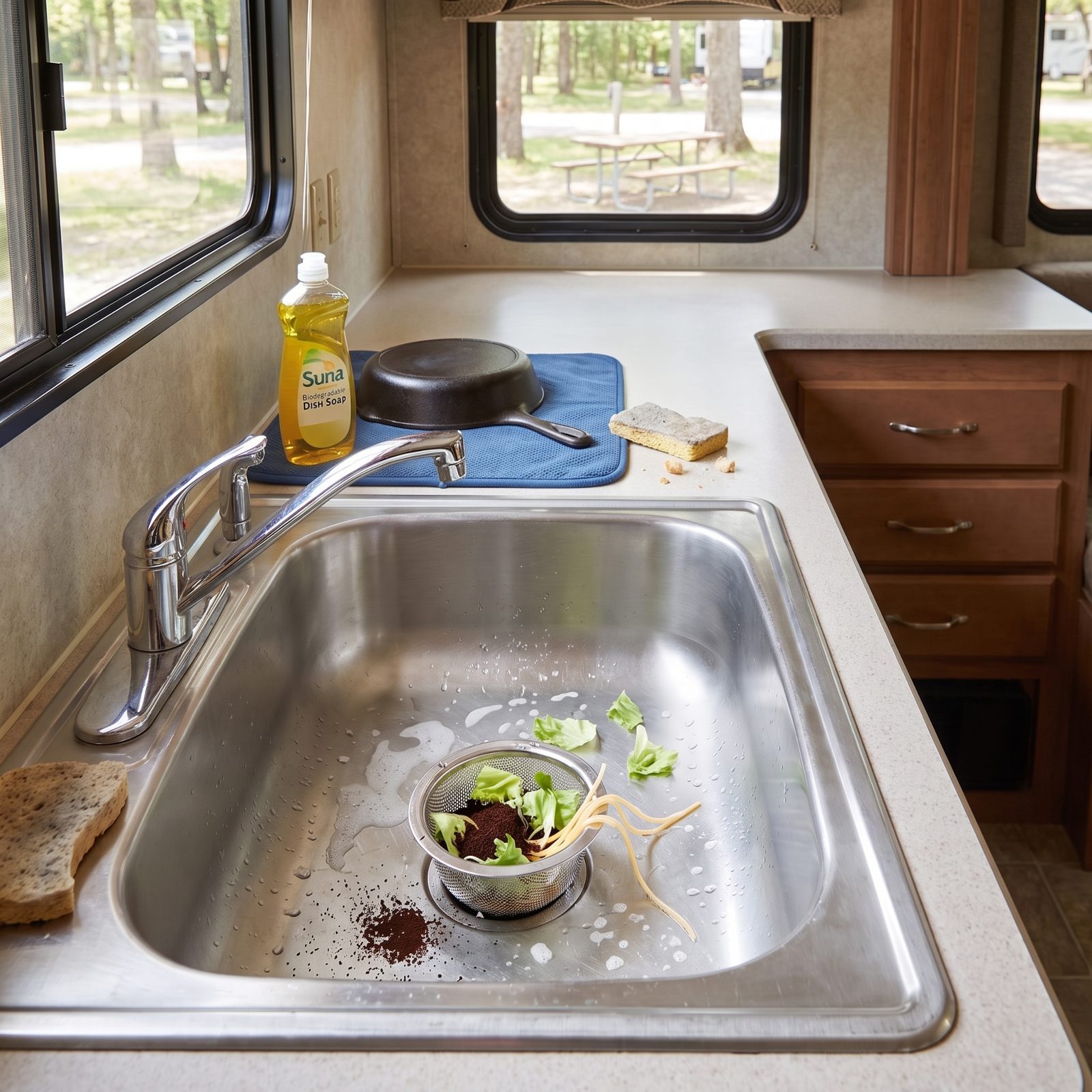 Strain the Food Bits From Dishwater Before It Goes Anywhere