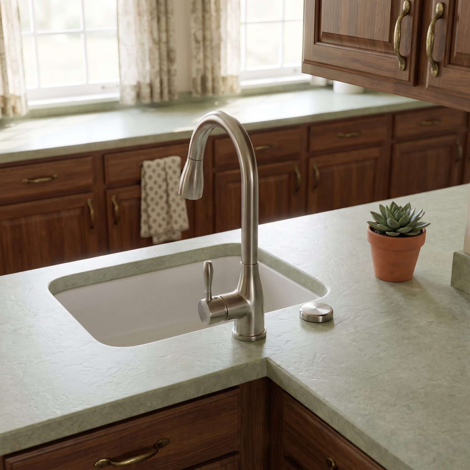 Swap the Bulky Faucet and Sprayer for a Slim Pull-Out Model