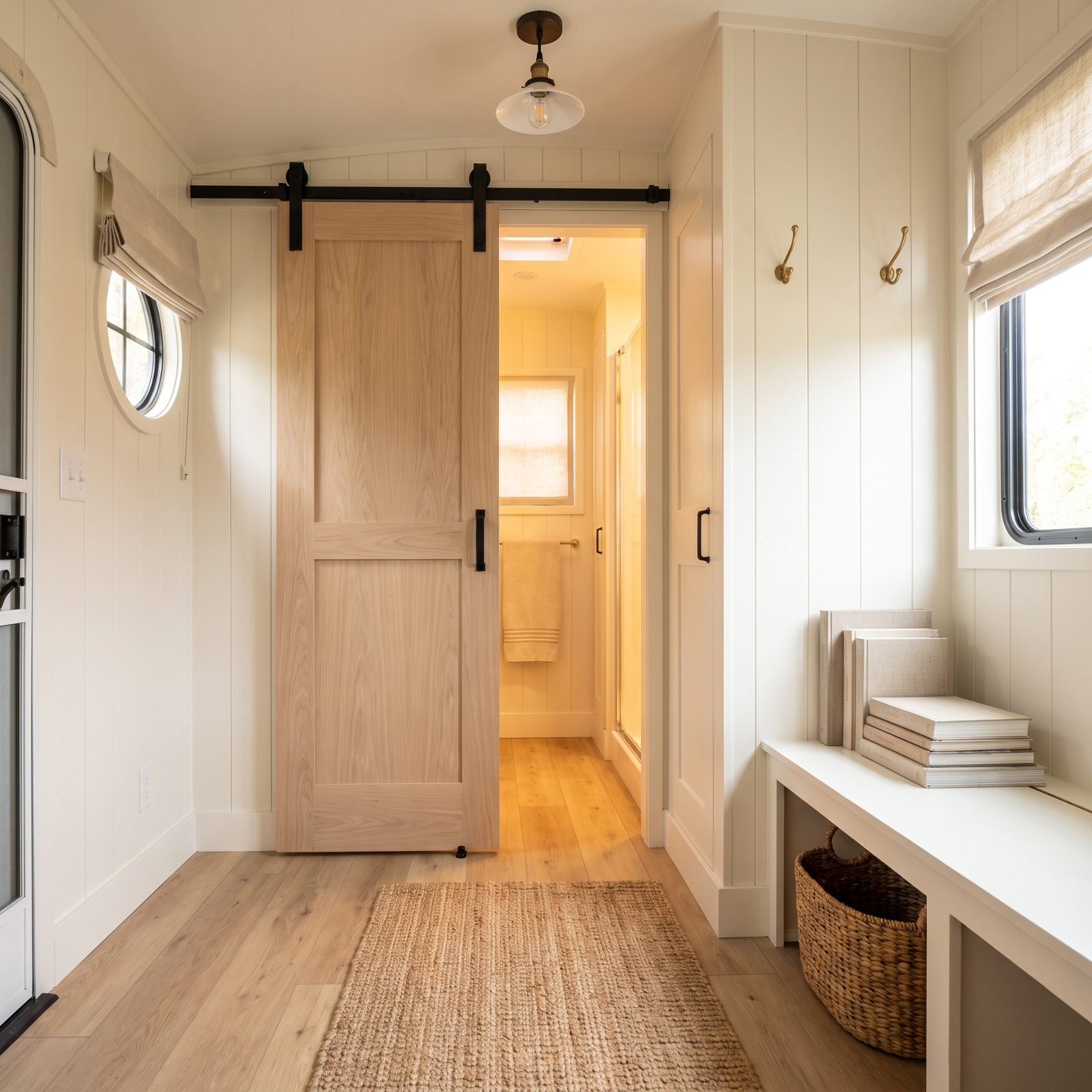 Swap the Swinging Bathroom Door for a Slider That Stays Out of the Aisle