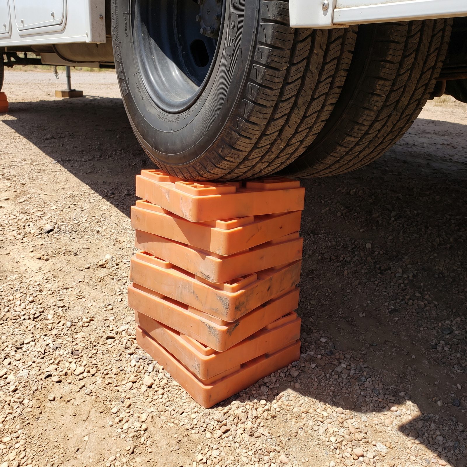 Tall, Narrow Leveling-Block Towers Can Shift Under the RV