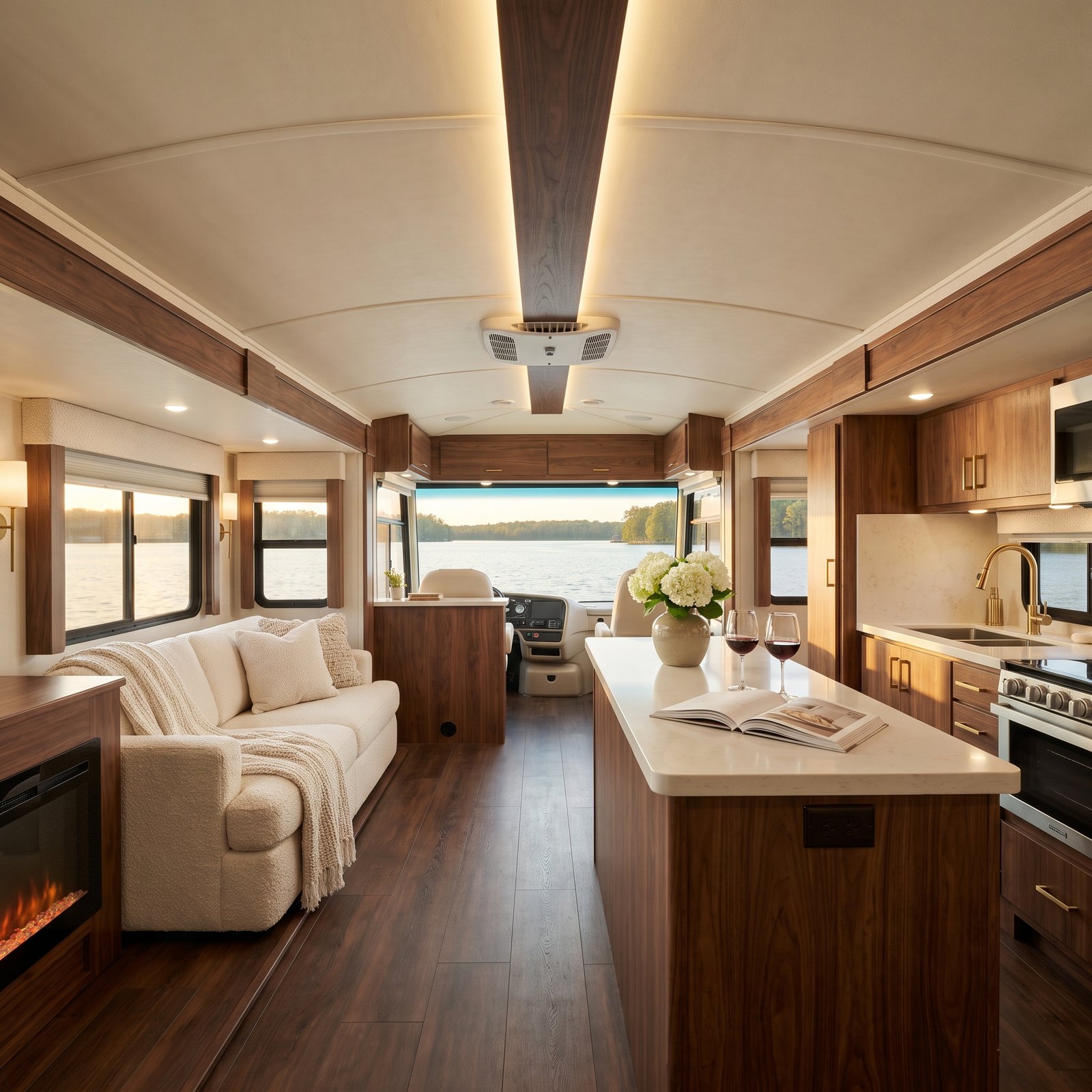 The RV We'd Take Anywhere: Cream and Walnut in Perfect Balance