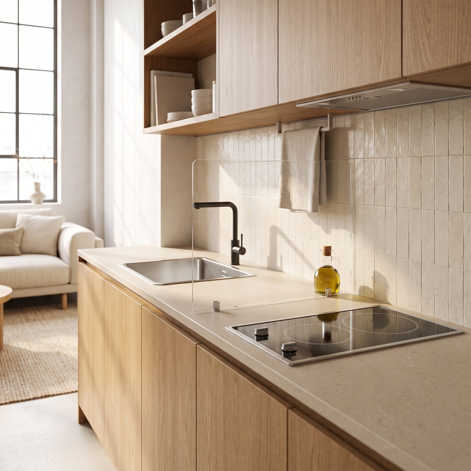 Trade the Opaque Divider for a Clear Splash Guard