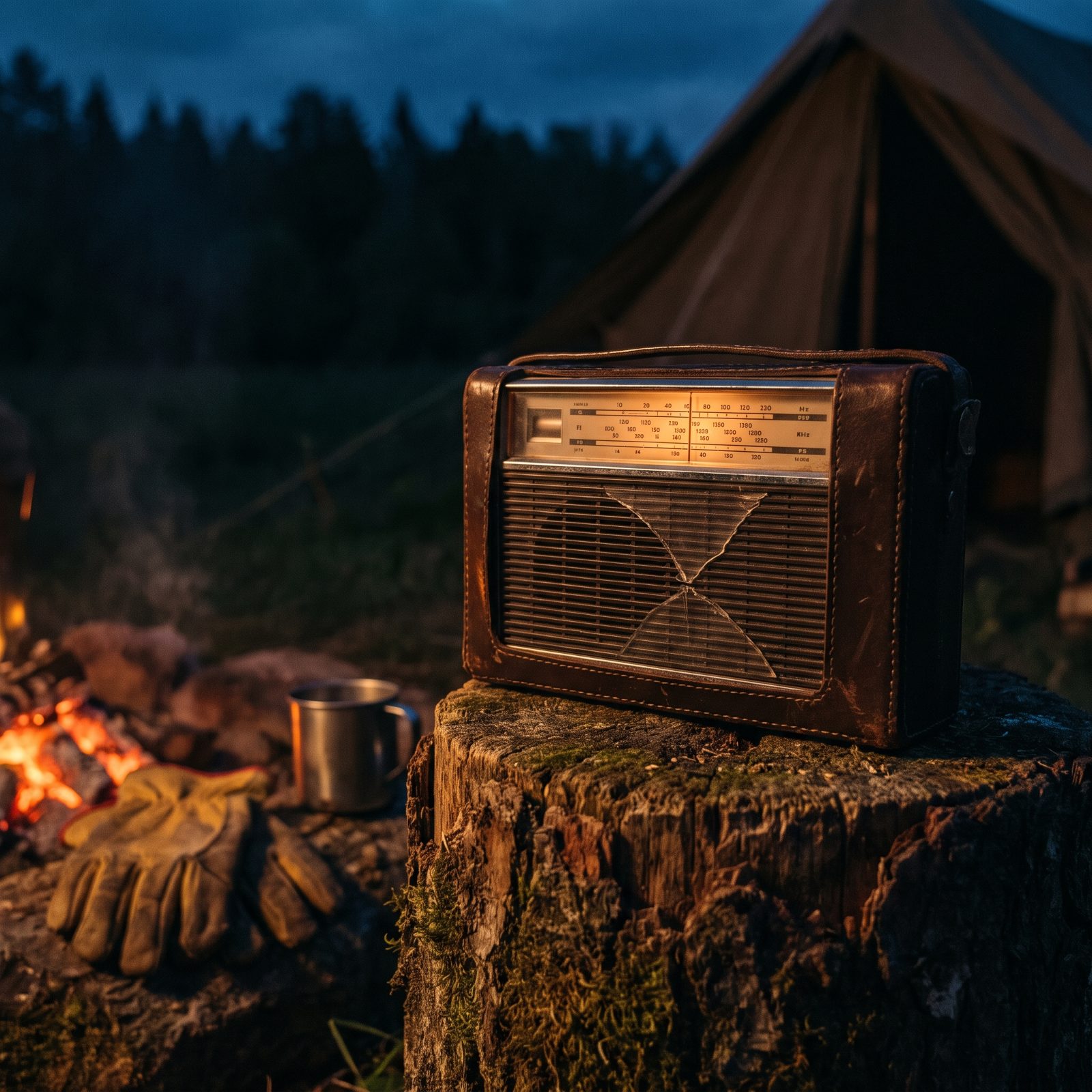Tuning In a Baseball Game on a Transistor Radio After Sunset