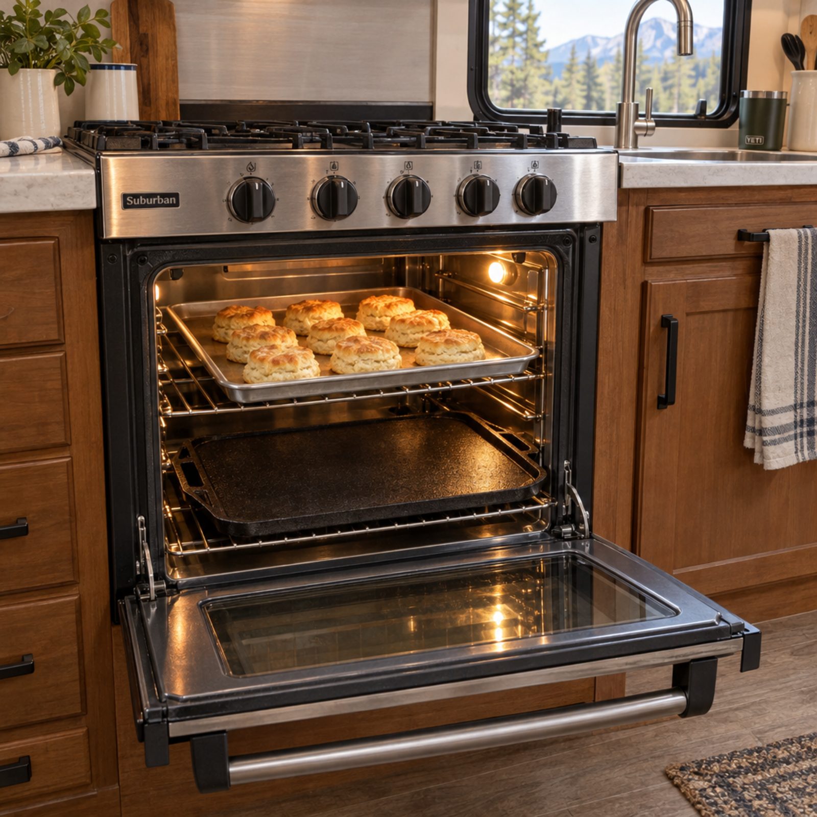 Use a Cast-Iron Griddle on the Lower Oven Rack as a Heat Diffuser