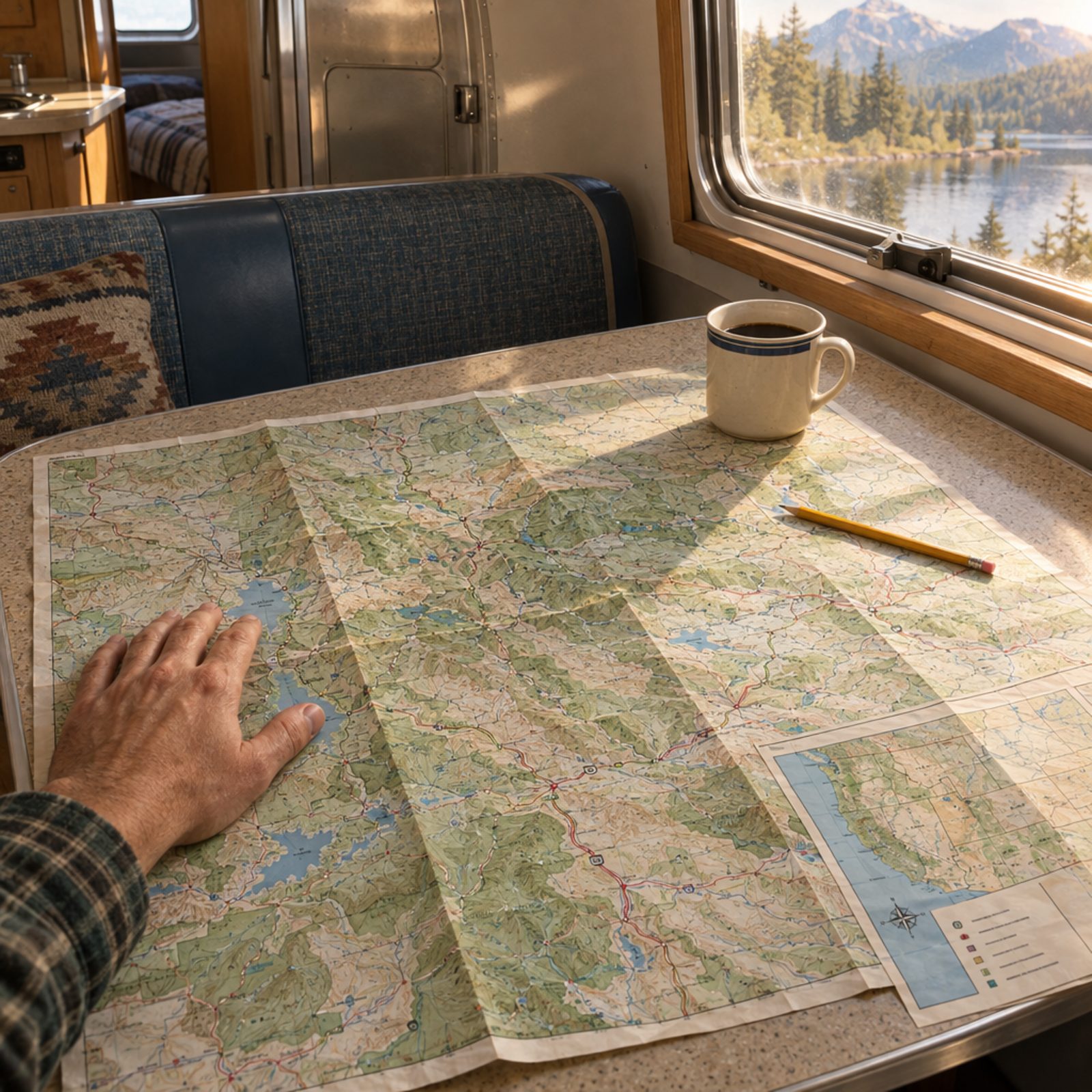 Using Paper Maps at the Dinette