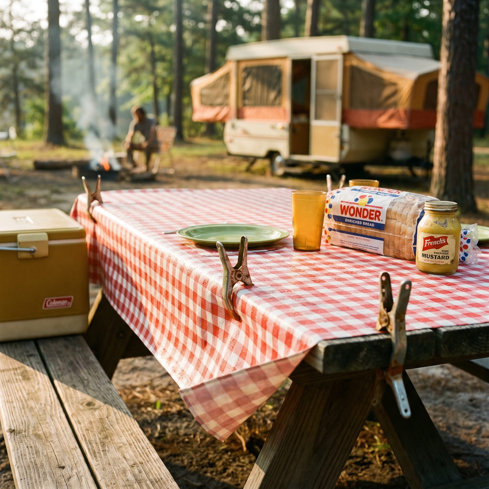 The Vinyl Checkered Tablecloth Clamped Down Against Every Gust of Wind