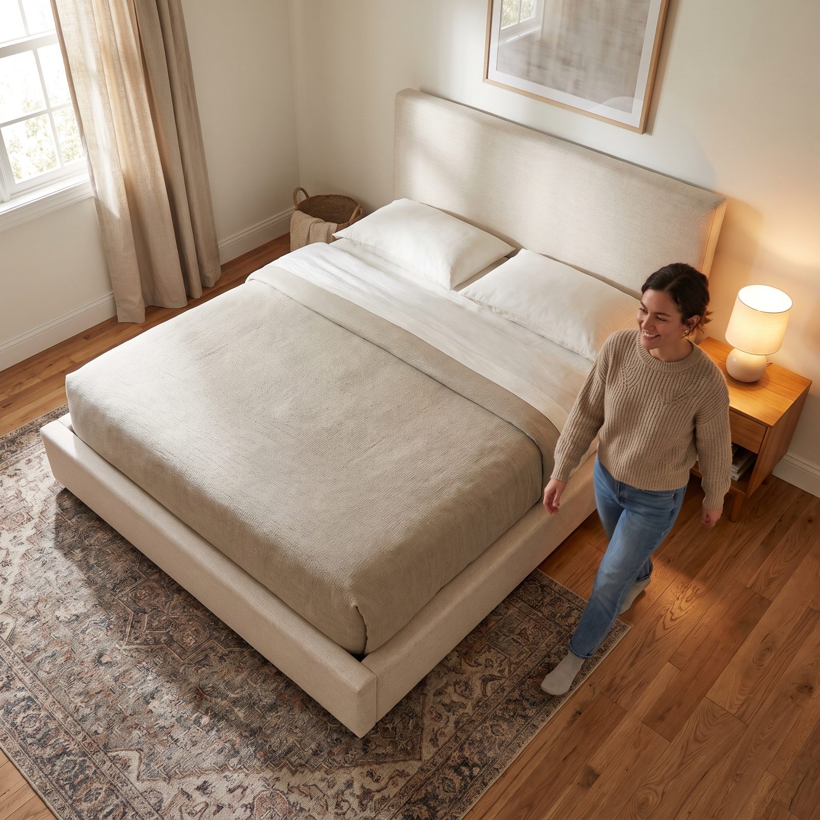 A Walk-Around Bed With Access on Both Sides