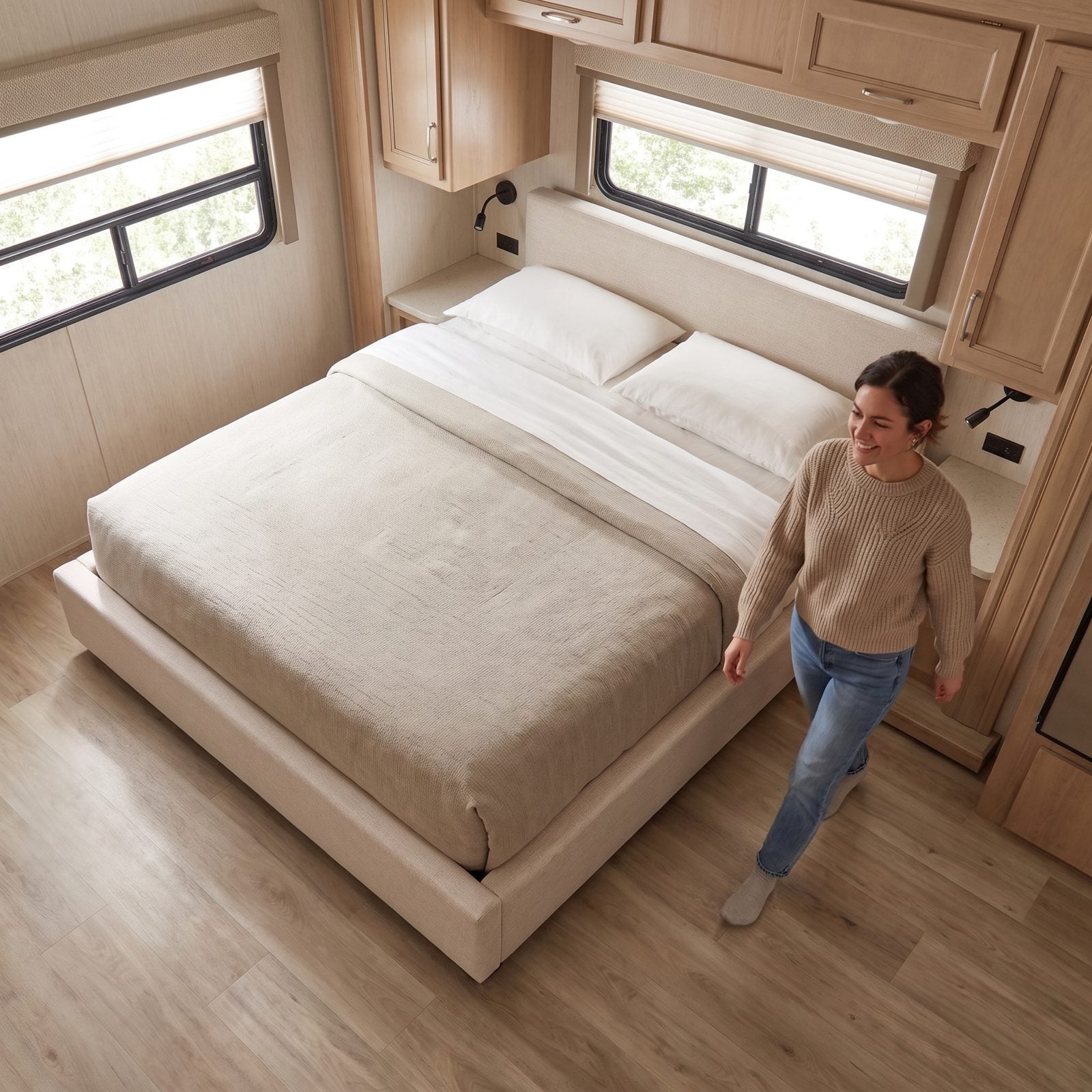 A Walk-Around Bed With Access on Both Sides